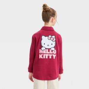 Hello Kitty girls button down fleece jackets size large with pocket